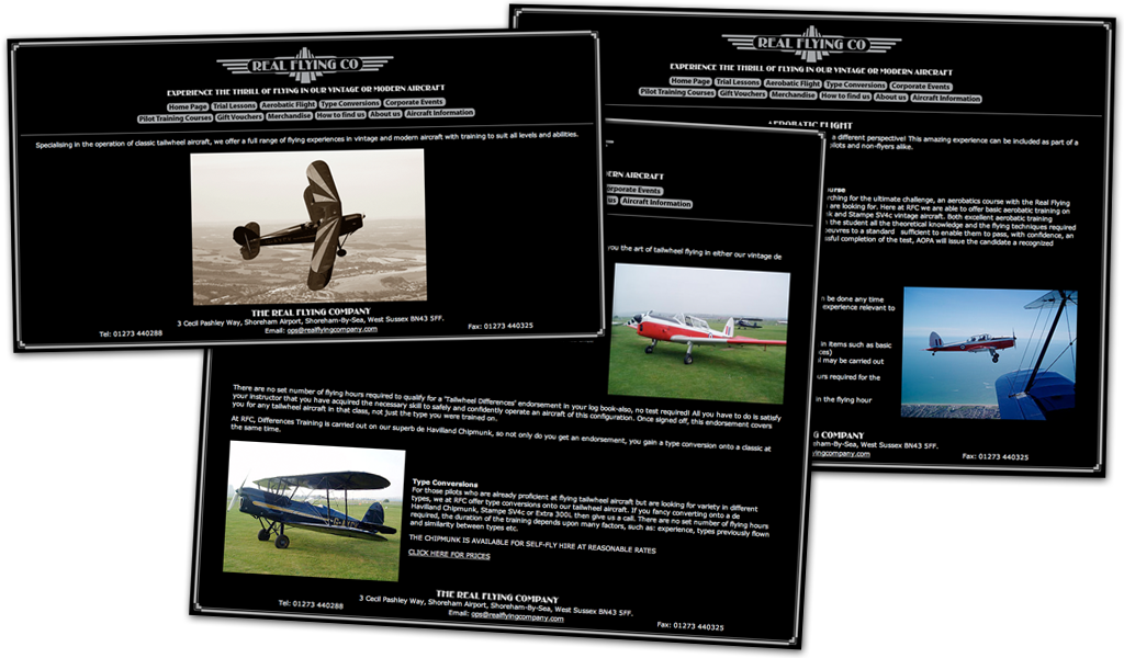 Real Flying Company Web Pages
